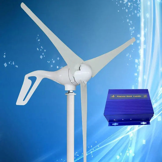 2023 New Arrival 400W Wind Turbine Generator + Wind/Solar Hybrid Controller (Max 600W Wind Turbine, Max 300W Solar Panel) - 54Grid - Renewable Energy Store