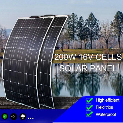 Solar Panel Waterproof 100 W 400w Flexible Set Kit 12v 16v  24v Battery Car Rv Home Outdoor Power Camping Charging - 54Grid - Renewable Energy Store