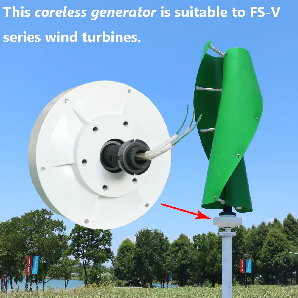 5000W Vertical Wind Turbine – High-Efficiency Low RPM Generator (96V / 120V / 220V) with Controller by 54Grid - Renewable Energy Store