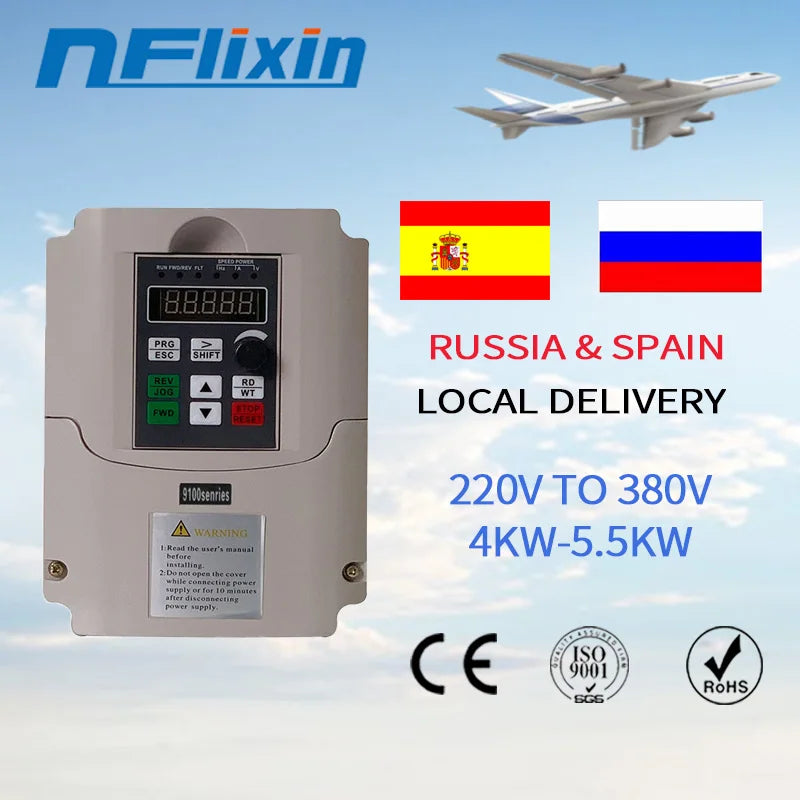 Frequency Converter Adjustable Speed VFD Inverter 1.5KW/2.2KW/4KW/5.5KW/7.5KW/11KW 3P 220V to 380V for Motor Frequency inverter by 54Grid - Renewable Energy Store