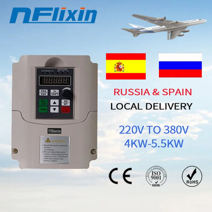 Frequency Converter Adjustable Speed VFD Inverter 1.5KW/2.2KW/4KW/5.5KW/7.5KW/11KW 3P 220V to 380V for Motor Frequency inverter by 54Grid - Renewable Energy Store