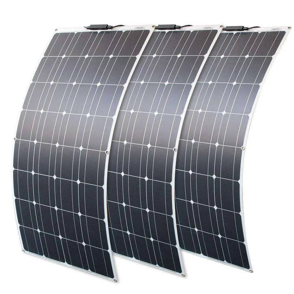 Solar Panel Black Monocrystalline Cell ETFE PET 300w 200w 100w Flexible 12V 24V Battery Charger 1000w Home Complete System Kit - 54Grid - Renewable Energy Store