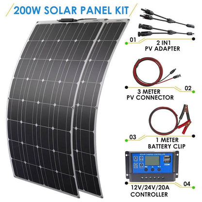 Solar Panel Monocrystalline Charger 500w 300w 200w Energy Systems 12v  Cell Diy  Module Camping Car - 54Grid - Renewable Energy Store