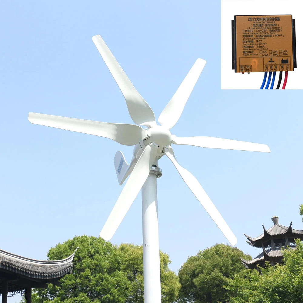 5000W Home Wind Turbine Generator with MPPT Charge Controller - 12V, 24V, 48V Compatible, Low Noise, Clean Energy Solution by 54Grid - Renewable Energy Store