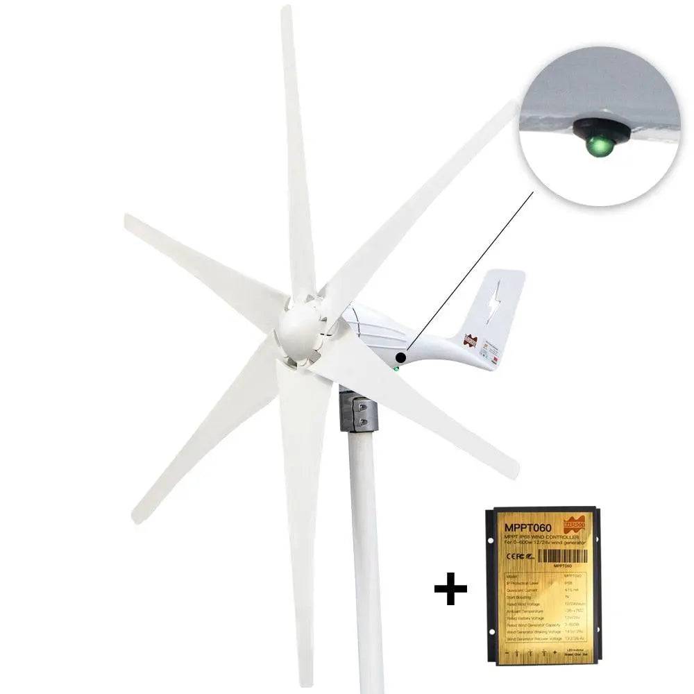 Wind Turbine Generator 600W 12/24V LED Light MPPT Charge Controller - 54Grid - Renewable Energy Store