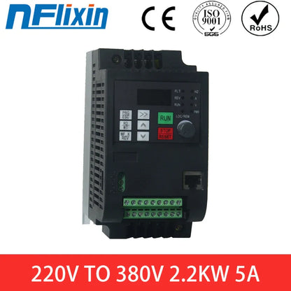 AC Frequency Inverter with VFD Technology, Converts 220V Single Phase Input to 380V 3 Phase Output, 1.5KW-11KW by 54Grid - Renewable Energy Store