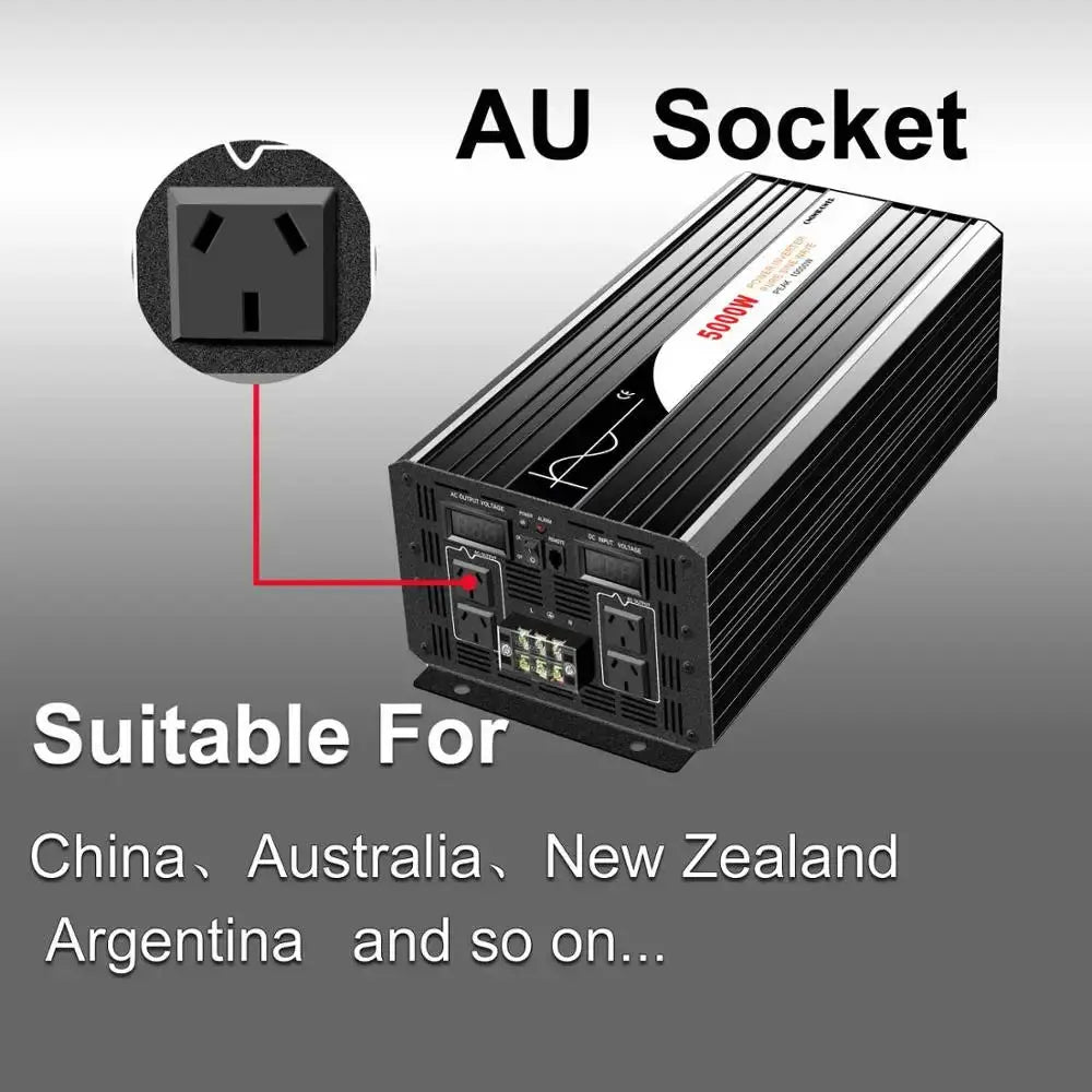 5000W (remote control) pure sine wave solar power inverter DC 12V 24V 48V to AC 110V  220V digital display - 54Grid - Renewable Energy Store