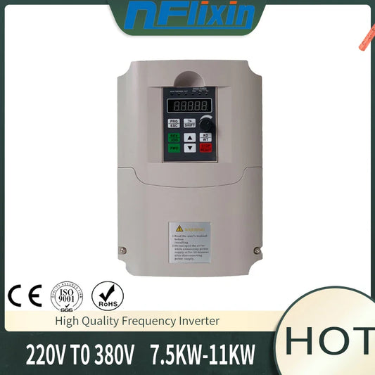 Boost Inverter 11KW Frequency Converter 1P 220V to 3P Output CNC Spindle motor speed Control VFD Converter by 54Grid - Renewable Energy Store