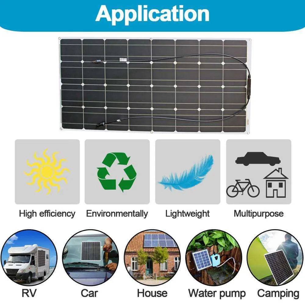 Solar Panel flexible 12/24 V 100 W monocrystalline  battery charger - 54Grid - Renewable Energy Store