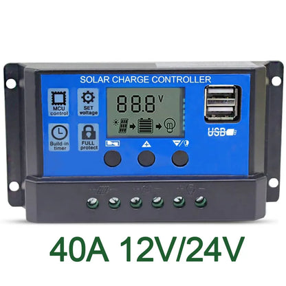 Solar Panel kit Accessories 10a 20a 30a 40a 50a 60a PWM Controller 12v 100w Flexible Module Cable Battery - 54Grid - Renewable Energy Store