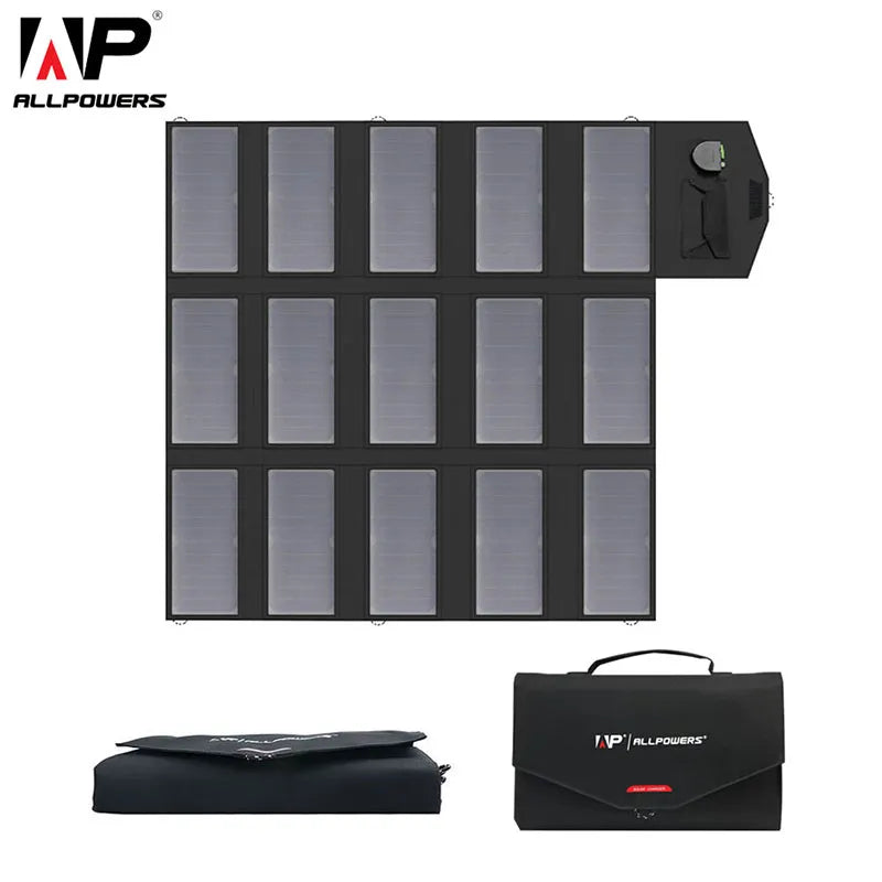 ALLPOWERS 100W 18V 12V Portable Solar Panel Foldable Solar Battery Charger for Laptop Mobile Phone Power Station Travel Camping - 54Grid - Renewable Energy Store