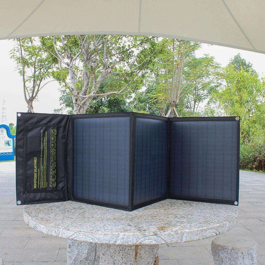 Solar Panel 60W Foldable Solar Charger Dual 5V USB 18V DC Output Waterproof Mobile Phone Camping Boats - 54Grid - Renewable Energy Store