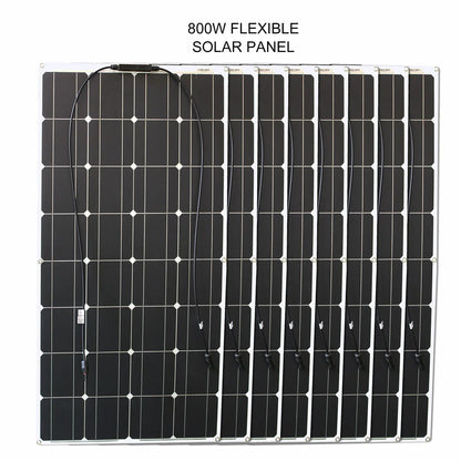 1000w flexible solar panel 12v 24v panel solar 100w monocrystalline  battery charger for rv electric car camping yacht - 54Grid - Renewable Energy Store