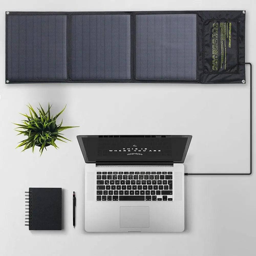 Solar Panel 60W Foldable Solar Charger Dual 5V USB 18V DC Output Waterproof Mobile Phone Camping Boats - 54Grid - Renewable Energy Store