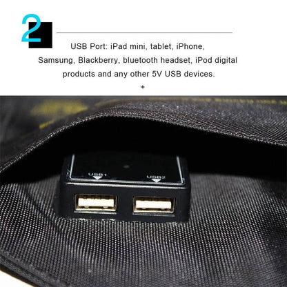 Solar Panel Original 21W 28W Foldable Portable Quick Charging 2 USB Port  Charger for 12V Battery Phone iPhone Samsung Power bank - 54Grid - Renewable Energy Store