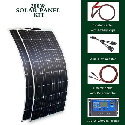 Solar Panel Solar Energy Systems Portable 500/300/200 W Power Flexible  12/24 V Complete Charger Kit  Home - 54Grid - Renewable Energy Store
