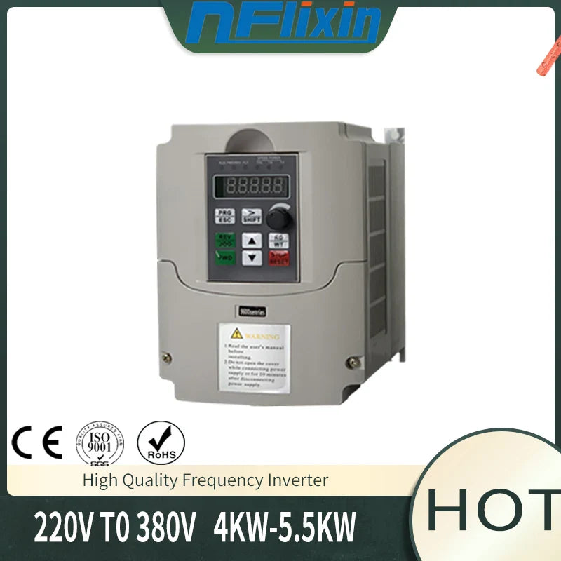 Boost Inverter 11KW Frequency Converter 1P 220V to 3P Output CNC Spindle motor speed Control VFD Converter by 54Grid - Renewable Energy Store