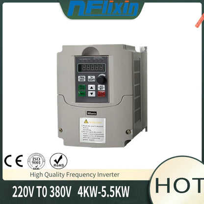 Boost Inverter 11KW Frequency Converter 1P 220V to 3P Output CNC Spindle motor speed Control VFD Converter by 54Grid - Renewable Energy Store