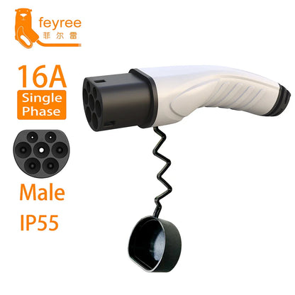 feyree Type2 Male Charger Plug 32A Power Supply Side 16A 3Phase IEC62196-2 Adapter for Electric Car Wallbox Charging Station by 54Grid - Renewable Energy Store