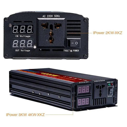 Pure Sine Wave Inverter  3000/4000/5000 W  PowerCar Inverter  DC 12/24V AC 110/220V - 54Grid - Renewable Energy Store