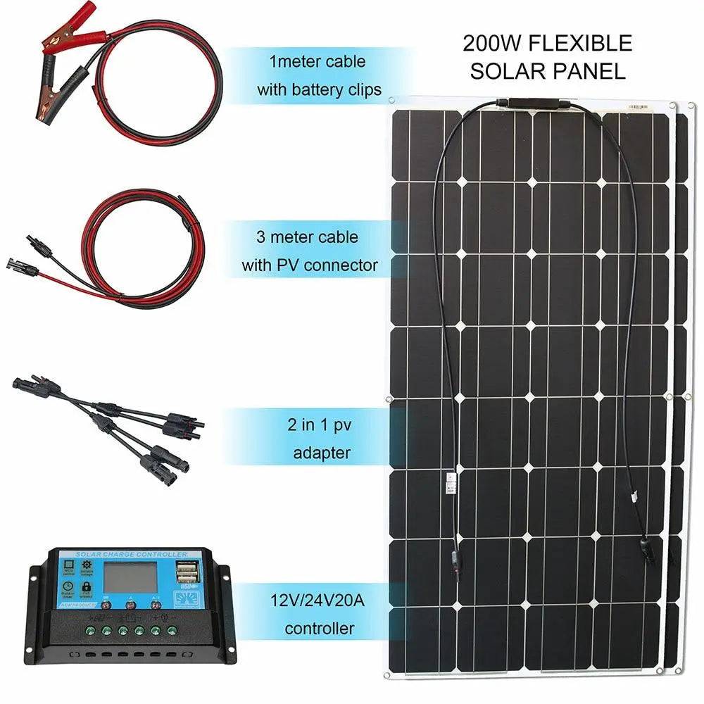 Solar Panels Flexible 100/200/300W solar controller 12V  battery charger - 54Grid - Renewable Energy Store