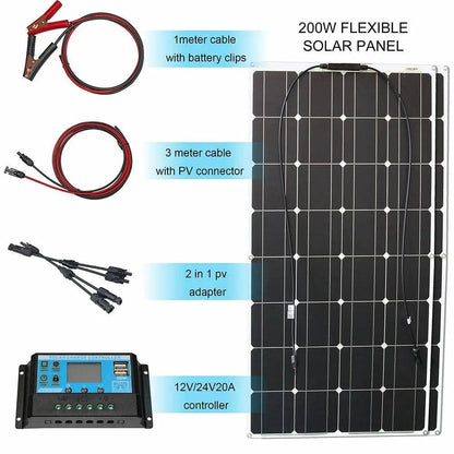 Solar Panels Flexible 100/200/300W solar controller 12V  battery charger - 54Grid - Renewable Energy Store