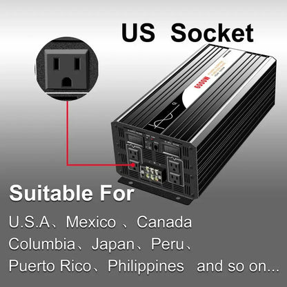 6000W pure sine wave inverter 12v 110v with remote control solar power inverter DC 24v 48v to AC 220v digital display - 54Grid - Renewable Energy Store