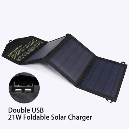Solar Panel 60W Foldable Solar Charger Dual 5V USB 18V DC Output Waterproof Mobile Phone Camping Boats - 54Grid - Renewable Energy Store