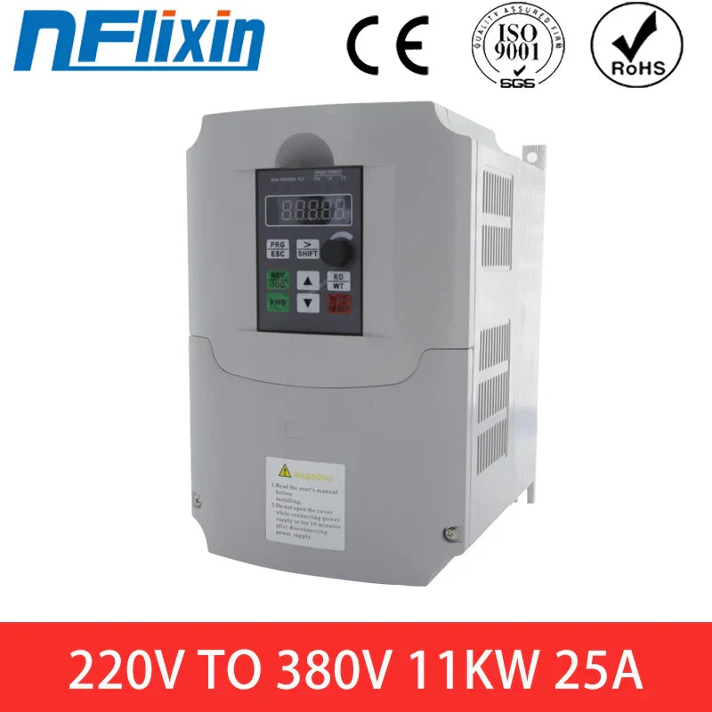 Inverter 0.75KW/1.5KW/2.2KW/4KW/5.5KW/7.5KW 220 into 380 out single phase 220V household electric input Three-phase 380V output by 54Grid - Renewable Energy Store