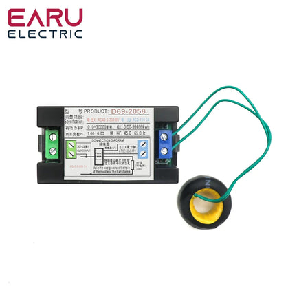 D69-2058 AC Power LCD Digital Voltage Current Power Voltmeter Ammeter KWH Panel Meter Electric Energy Consumption Monitors 100A by 54Grid - Renewable Energy Store