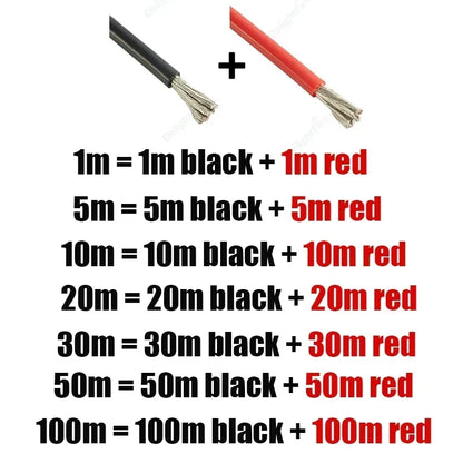 8AWG Heat Resistant Flexible Silicone Cable for Car Solar Panel Battery by 54Grid - Renewable Energy Store
