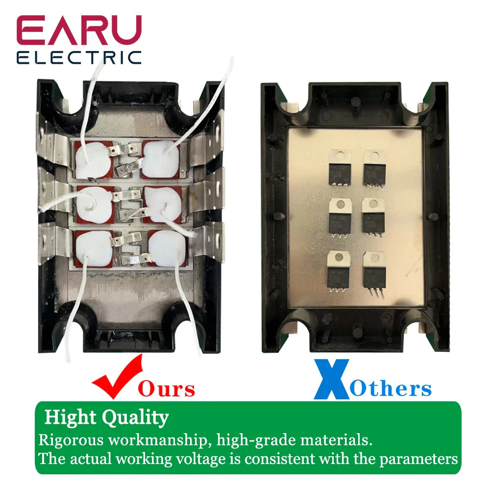 TSR SSR-10DA SSR-40DA SSR 25A 60A 80A 100A Three Phase SSR Solid State Relay DC Control AC 480V 5-32V Input Aluminum Heatsink by 54Grid - Renewable Energy Store