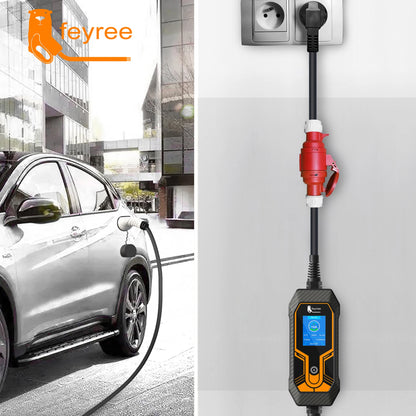 feyree EV Charger CEE Female Plug Adapter Waterproof Connection WallMount Socket 16A/32A 1/3Phase 7kW 11kW 22kW Portable Charger