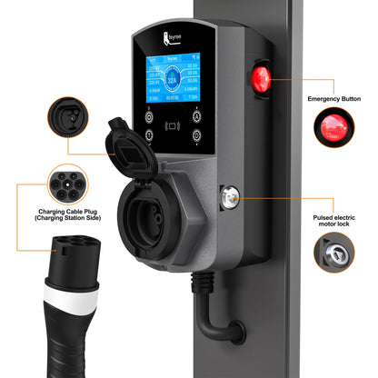 feyree Type2 EV Charger Socket Version 22KW Smart Electric Car Charger for TS-NACS Type1 GB/T Plug EVSE Wallbox WIFI APP Control