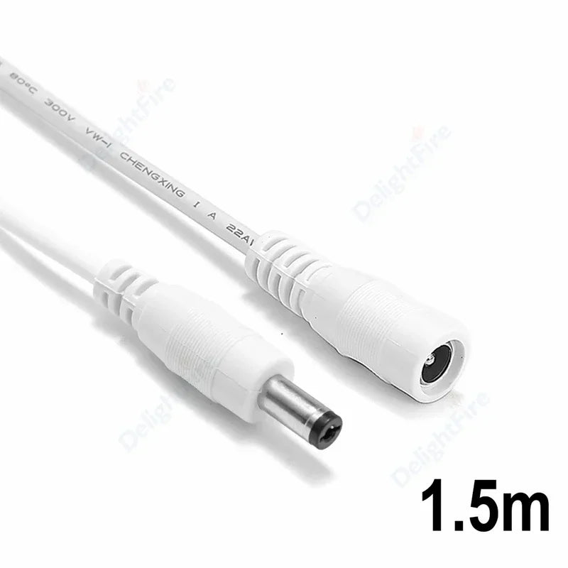 5.5mm 2.1mm DC Extension Cord 22AWG 3A for CCTV LED Lights by 54Grid - Renewable Energy Store