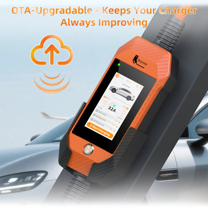 feyree 4.3Inch Touch Screen EV Charger 7kW 32A 1Phase TS-NACS Socket Smart WIFI APP Control EVSE Portable Box for Tesla EV Cars