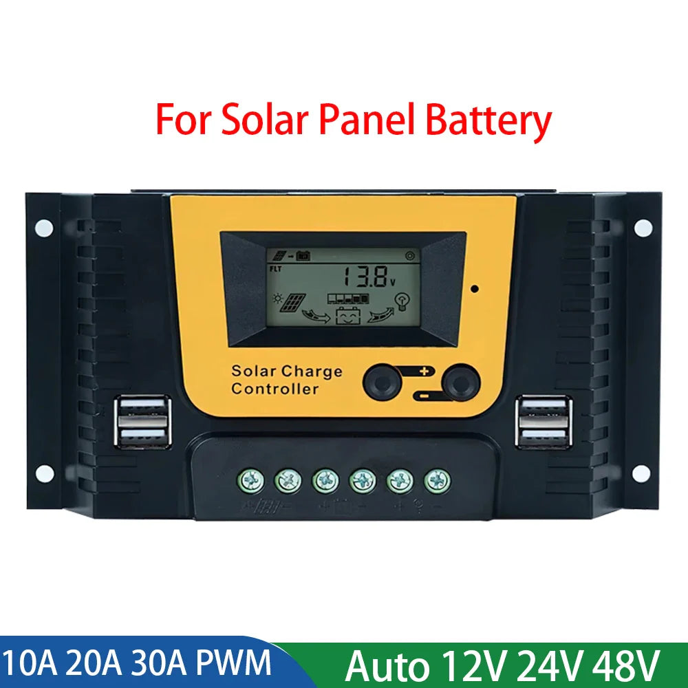 PWM 10A 20A 30A 100VDC Solar Charge Controller For 12V 24V 48V Lifepo4 GEL by 54Grid - Renewable Energy Store