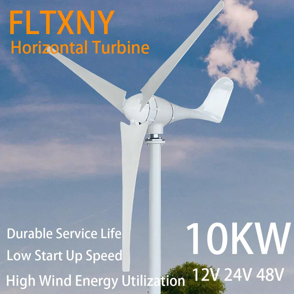 China Factory 10KW 12V 24V 48V Wind Turbine With 3/5 Blades Small Wind Turbine for Home Use by 54Grid - Renewable Energy Store