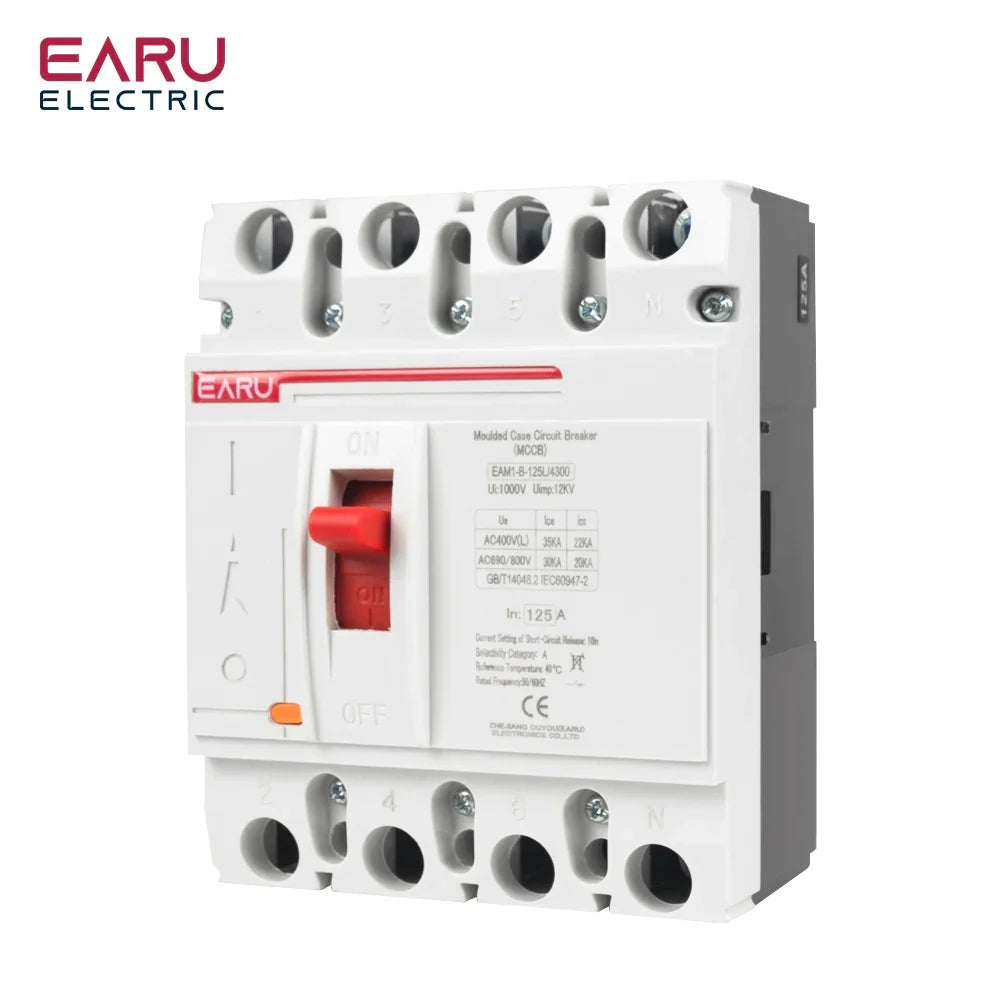3P 4P AC 400V 100A-250A MCCB Solar Moulded Case Circuit Breaker Overload Protection Switch Protector for Solar PV Photovoltaic