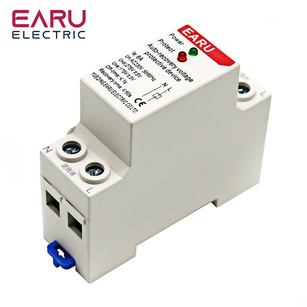 1P+N 27mm 40A 63A 230V Din Rail Automatic Recovery Reconnect Over Voltage and Under Voltage Protective Device Protection Relay by 54Grid - Renewable Energy Store