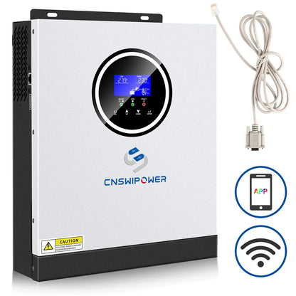 CNSWIPOWER Hybrid solar inverter 24V 220V-240V 3200VA 3000W Built-in 80A MPPT controller LCD screen - 54Grid - Renewable Energy Store