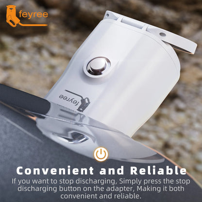 feyree GB/T EV Discharge Adapter with Temp Protection & Power Light - Adjustable Switch for Chinese EV Cars V2L for Camping Use
