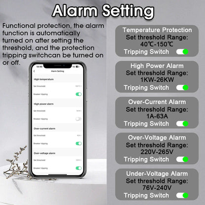 Tuya ZigBee WiFi Smart Circuit Breaker 1P+N 63A MCB Timer Relay Switch Energy Meter kWh Voltage Current Protector Remote Control