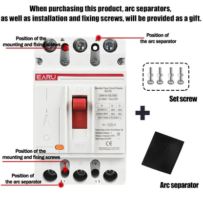 3P 4P AC 400V 100A-250A MCCB Solar Moulded Case Circuit Breaker Overload Protection Switch Protector for Solar PV Photovoltaic