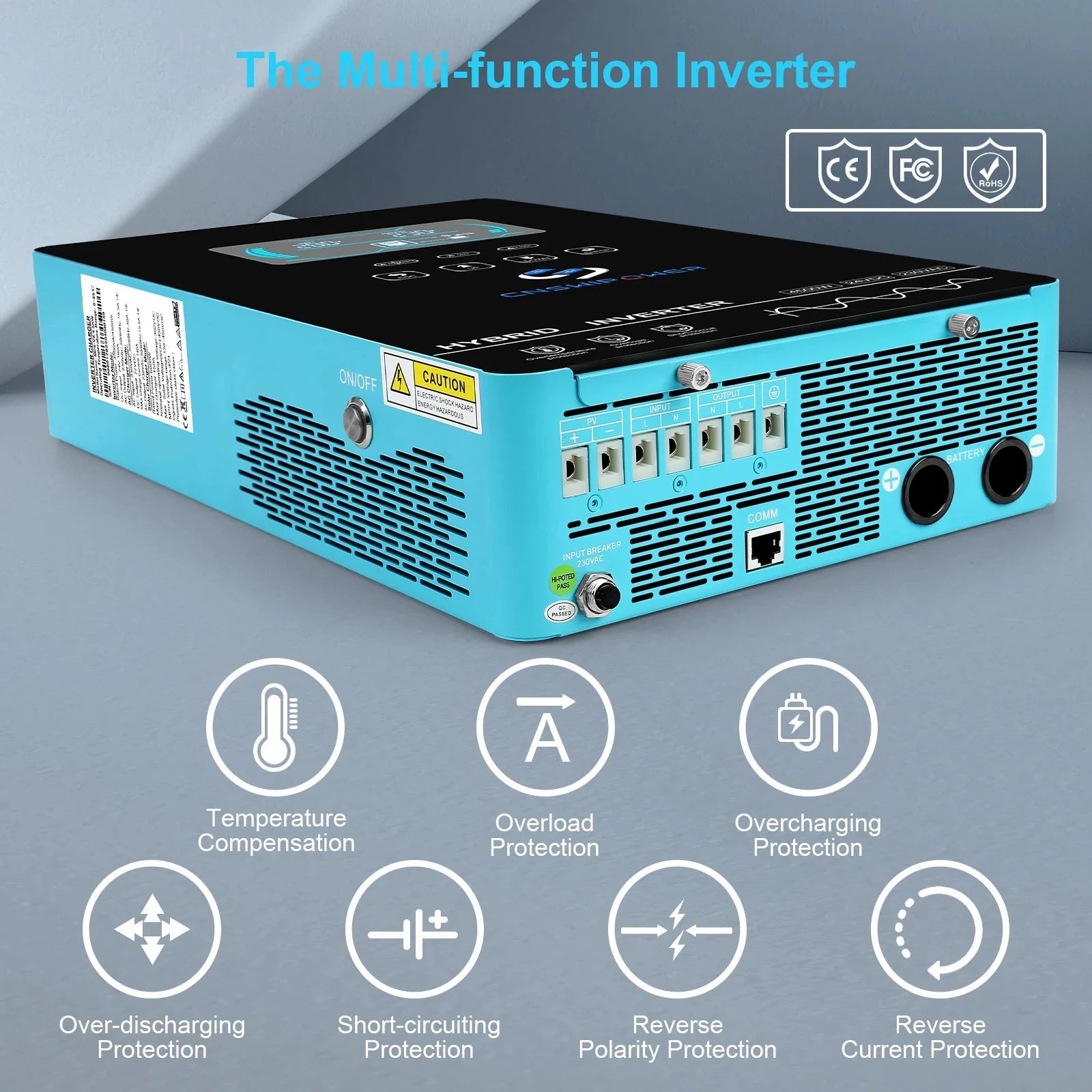 Pure sine wave 4.5kw 4500w hybrid inverter 24v 150A MPPT controller power supply sloar system - 54Grid - Renewable Energy Store
