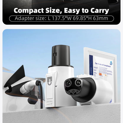 feyree Type 2 to NACS EV Charger Adapter 32A 7kW 1 Phase AC Charging Cable Connector for Tesla Electric Car Home Charging