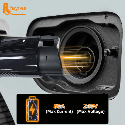 feyree Portable TS- NACS to J1772 Adapter 80A 240V max, Compact Charger Converter for Tesla Model S/3/X/Y,AC EV Charging station