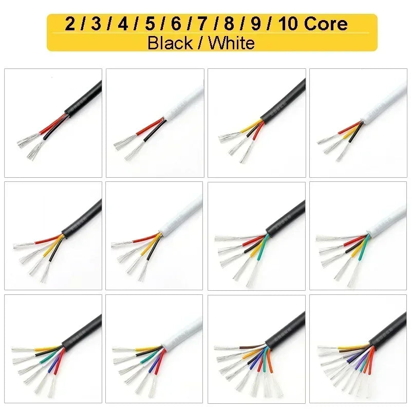 2 3 4 Core Electronic Audio Sheathed Wire 12V Auto Cable AWG by 54Grid - Renewable Energy Store
