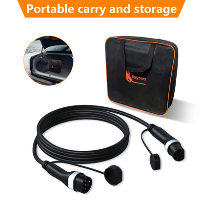feyree EV Charger Type2 to Type2 Charging Cable 32A 7KW 1Phase 16A 3.5KW 11KW 22KW 3Phase Charger Station for Electric Vehicle