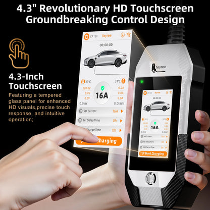 feyree Type1 3.5kW 16A Portable EV Charger 4.3 inch Touch Screen Smart WIFI APP Remote Control Design AC EV Charging Station